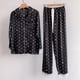 thumbnail image 1 of Conjunto de pijama de encaje para mujer, ropa de dormir cómoda de satén con estampado de corona elegante, ropa de ocio para el hogar, pijamas de seda para Navidad, 1 of 3