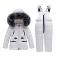 thumbnail image 1 of Trajes cálidos de invierno para niños, niñas, niños, chaqueta de plumón de , mono, traje de nieve, invierno Blanco - XL perfke Traje de nieve de invierno para niños, 1 of 9