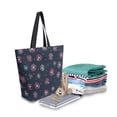 thumbnail image 2 of FORMRS Womens Canvas Tote Bag with Zipper Inner Pocket Shoulder Handbag, Red Fireworks Pattern, 2 of 7