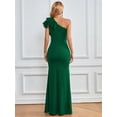 thumbnail image 2 of I2CRAZY Women's Sexy Dark Green One Shoulder High Split Evening Party Bodycon Maxi Dress-S, 2 of 7