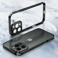 thumbnail image 6 of Aluminum Frame Metal Bumper Frame Slim Hard Case Cover for iPhone 13 Pro, Metal Frame Armor with Soft Inner Bumper, Raised Edge Protection For iPhone 13 Pro,Black, 6 of 6