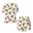 thumbnail image 5 of Naloa Cute Sloth Women's Short-Sleeved Pajama Set, Loungewear, Summer pajamas, Breathable Cozy - 4X-Large, 5 of 9