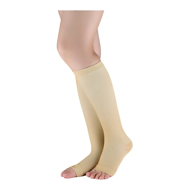 INSPIRE CHIC Chaussettes de Compression Unisexes Jusqu'aux Genoux Respirantes Sans Orteils