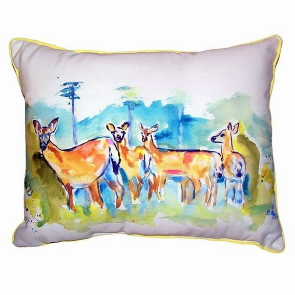 Betsy Drake HJ669 16 x 20 in. Deer Herd Large Indoor & Outdoor Pillow