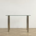 thumbnail image 5 of Tcbosik Dining Table for 2-4, 43.3 inch Rectangular Table with Glass Top and Metal Legs for Kitchen, Living Room, Transparent, 5 of 8