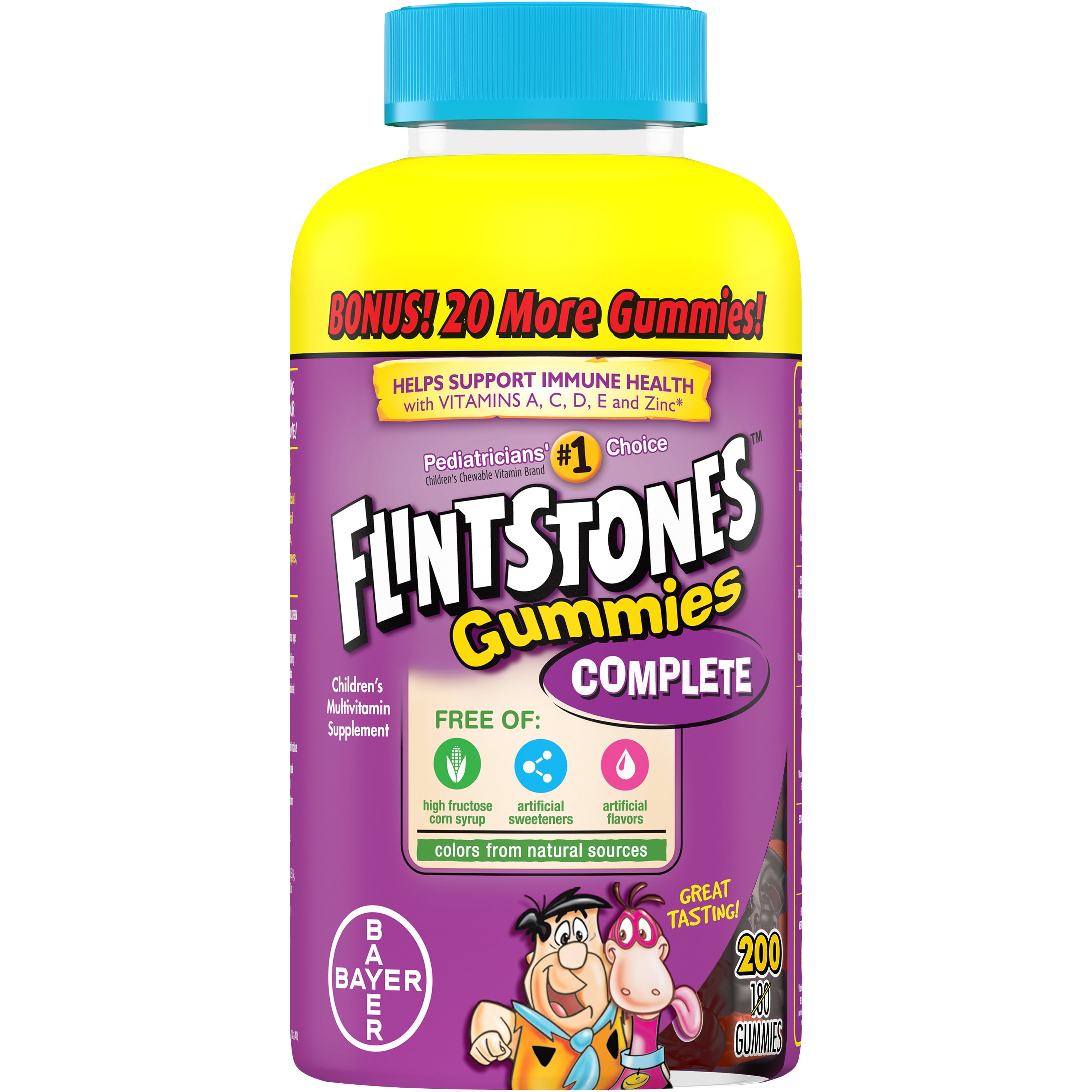 Flintstones Gummies Kids Vitamin, Gummy Multivitamin for Kids, 200 Ct (180 + 20 Bonus)