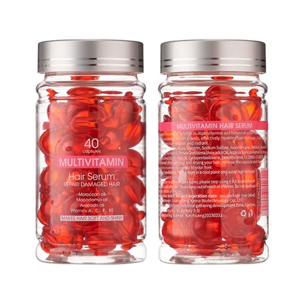 Aceite capilar con aceites esenciales para puntas abiertas, acondicionador hidratante y reparador de queratina para cabello seco o dañado de todo tipo. 40 ml por unidad.