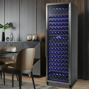 Adoolla 23" Dual Zone Wine Refrigerator, Built-in or Freestanding 187 Bottle Wine Fridge with Glass Door