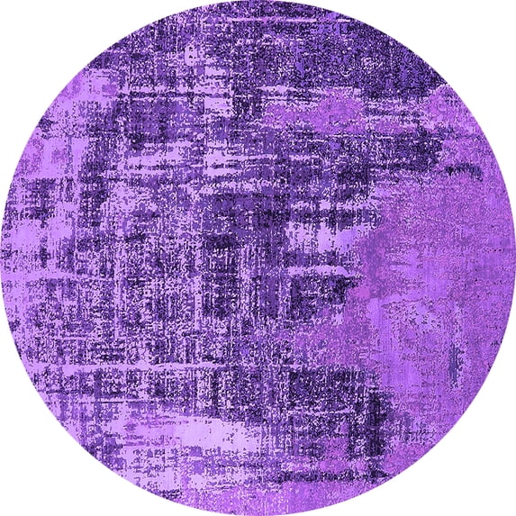 Ahgly Company Indoor Round Oriental Purple Industrial Area Rugs, 5' Round