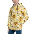 thumbnail image 2 of Kdxio Watercolor With Sunflowers Pattern Boys Athletic Unisex Boys Girls Hoodie with Pocket Sweatshirts-Medium, 2 of 6
