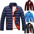 thumbnail image 2 of Chaqueta de algodón M-5XL para hombre, abrigo ligero con cuello de pie, Top colorido y cálido, novedad de invierno, 2 of 4