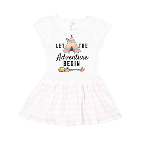 

Inktastic Let The Adventure Begin with Tent and Arrow Gift Toddler Girl Dress