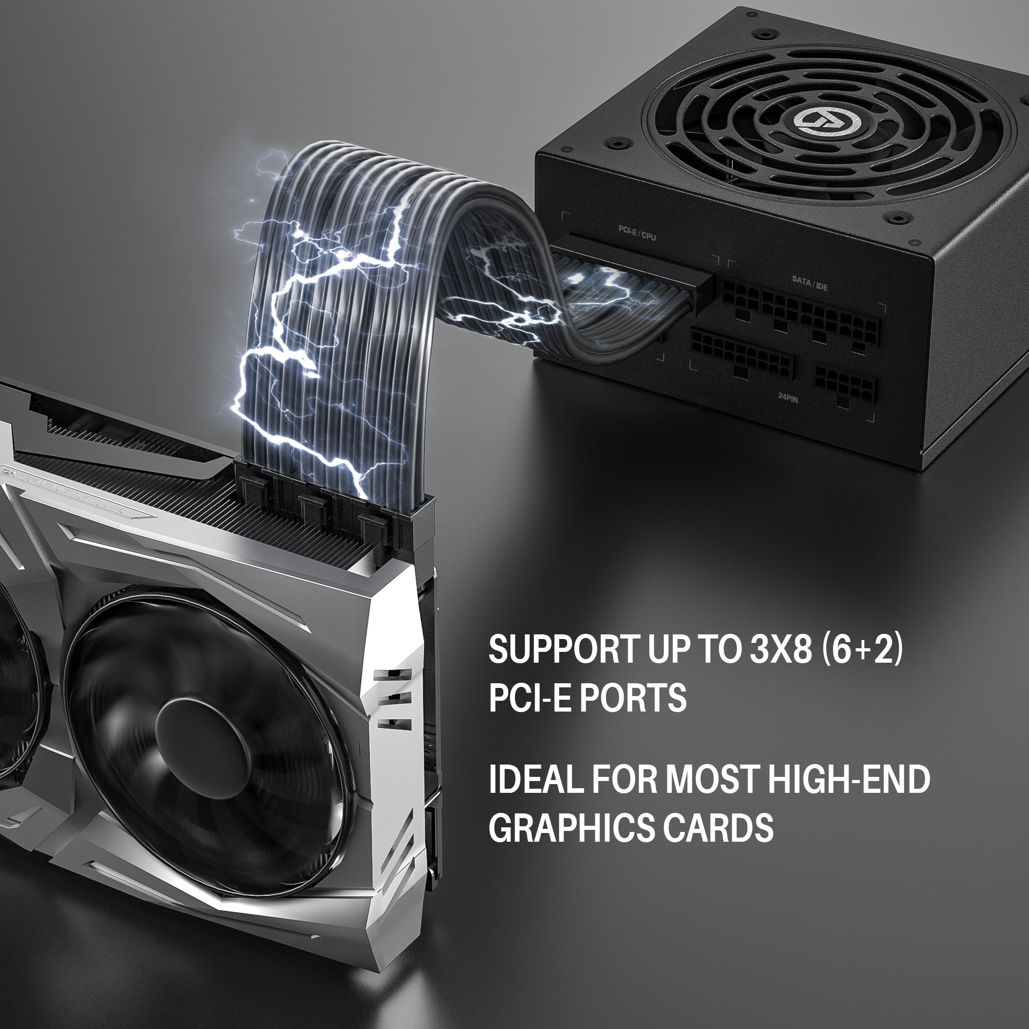 ARESGAME Power Supply 1000W, 80+ Gold Certified, Fully Modular, ATX Gaming PSU, 10 Year Warranty (AGT1000)