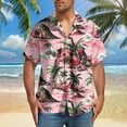 thumbnail image 2 of DJDLJWCJ Mens Hawaiian Shirt With Pocket, Button Down Shirts for Men Floral Print Hawaiian Shirts Men Summer Beach Shirts Pink 4XL, 2 of 5