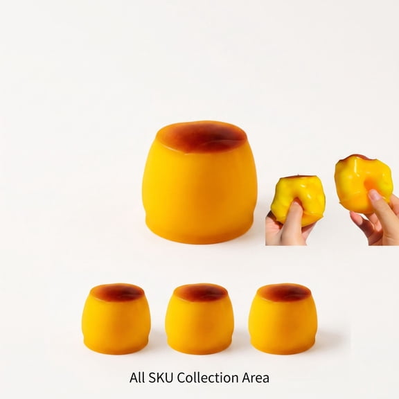 Crunchy Squishy Stress Ball, Caramel Pudding Stress Ball Squishy,Squishy Sensory Squeeze Toy for Adults Party Favor Squeeze Toy Desk Stress Relief