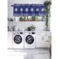 thumbnail image 5 of Navy Winter Snowflakes Valances for Windows, Plant Pine Branch Minimalist Light Filtering Window Treatment Valances, Rod Pocket Small Curtains for Kitchen/Bathroom, 42"x18", 5 of 9
