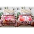 thumbnail image 3 of HAOK Fleece Bed Blanket Queen Size 85" x 93", 3-Ply Heavy Thick Winter Blanket 8lb, Pink Floral, 3 of 8