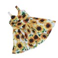 thumbnail image 3 of Vestido para niña diseño de patrón de girasol lavado repetido no deformará tela duradera vestido para niñas para fiestas, 3 of 8