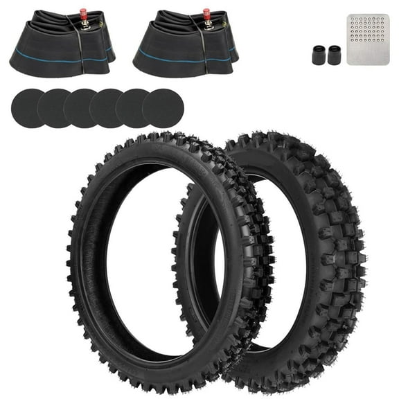 3.00-12 80/100-12 Rear 2.50-14 60/100-14 Front Tire Inner Tube Works with 90cc 110cc 125cc SSR CRF70 CRF110 XR70 KLX110 KX60 KX65 KX110 JR80 RM60 TTR90 TTR110 PW80 Dirt Pit Bike Off Road Motocross
