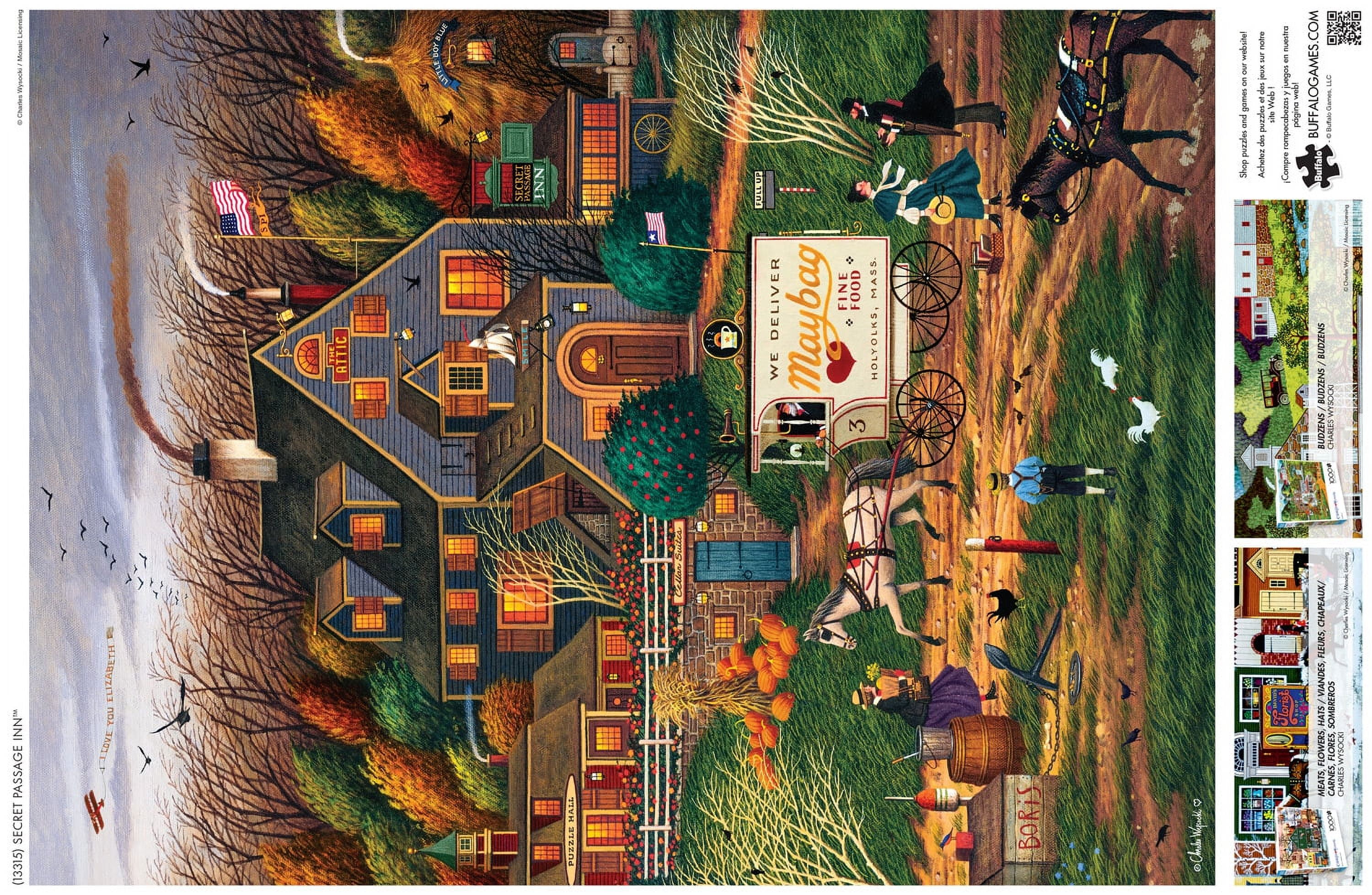 Buffalo Games 1000-Piece Charles Wysocki Secret Passage Inn Adult Interlocking Jigsaw Puzzle