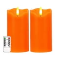 thumbnail image 1 of Vela LED sin llama de Lamp AVEKI, 7,5 x 15 cm, color naranja, 2 unidades, 1 of 7