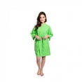 thumbnail image 3 of Women's Short Waffle Kimono Lime Green Bathrobe (One Size), 3 of 3