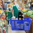 thumbnail image 5 of SSWBasics Blue Plastic Shopping Basket with Handles - Essential Shopping Baskets for Retail Store Use  Durable and Convenient Shopping Baskets for Customers, 5 of 7