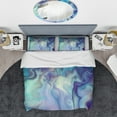 thumbnail image 3 of Designart 'Marbled Colours in Shades of Turquoise and Purple' Modern & Contemporary Duvet Cover Set, 3 of 4