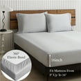 thumbnail image 3 of Lidoloka Luxury Lyocell Bed Sheets Set 4Pcs King Size for Adult,Cool&Soft,16" Deep Pocket,Gray, 3 of 7