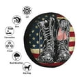 thumbnail image 4 of Honeii Veterans Day1 Print Tire Covers, Waterproof Anti-UV Sun Snow Rain Tire Covers for Trailers, RV, Camper, SUV, Truck-17 inch, 4 of 6