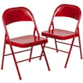 thumbnail image 3 of BizChair 2 Pack Double Braced Red Metal Folding Chair, 3 of 13