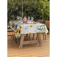 thumbnail image 3 of Outdoor Tablecloth with Umbrella Hole for Patio/Picnic/Party/Camping, Spring Dog Waterproof Table Cloth Rectangle Table Cover Washable, Sunflower Daisy Botanical Vintage (54"x 80"), 3 of 8