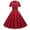 Red #1, variant on Dresses for Women, Women Solid Color Vintage Dress Short Sleeve Stand Collar Dress Fashion Party Dress with Large Hem Leisure Navy S