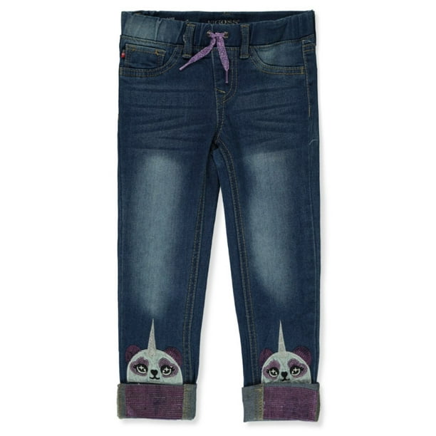 edible poll Compressed Vigoss Girls' Panda Cuff Jeans - denim blue, 4 (Little Girls) - Walmart.com
