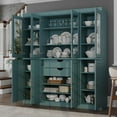 thumbnail image 4 of Palace Imports 100% Solid Wood Kitchen Pantry Storage Cabinet with Solid, Clear Glass Doors, Adjustable Shelves and 2-Drawers, Aqua Blue, 4 of 5
