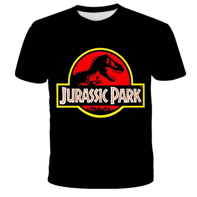 Camisetas de dinosaurios de dibujos animados para niños y niñas, camisetas de moda de verano 2022, camisetas sueltas de Parque Jurásico para bebés, camisetas, ropa 1-14 Y6T Gao Jinjia LED