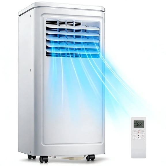 Moifoi 5000BTU (8000 BTU ASHRAE) Portable  Air Conditioner, 3-in-1 with Dehumidifier/Fan/Cool, Cools 250Sq.ft，Remote Control，White