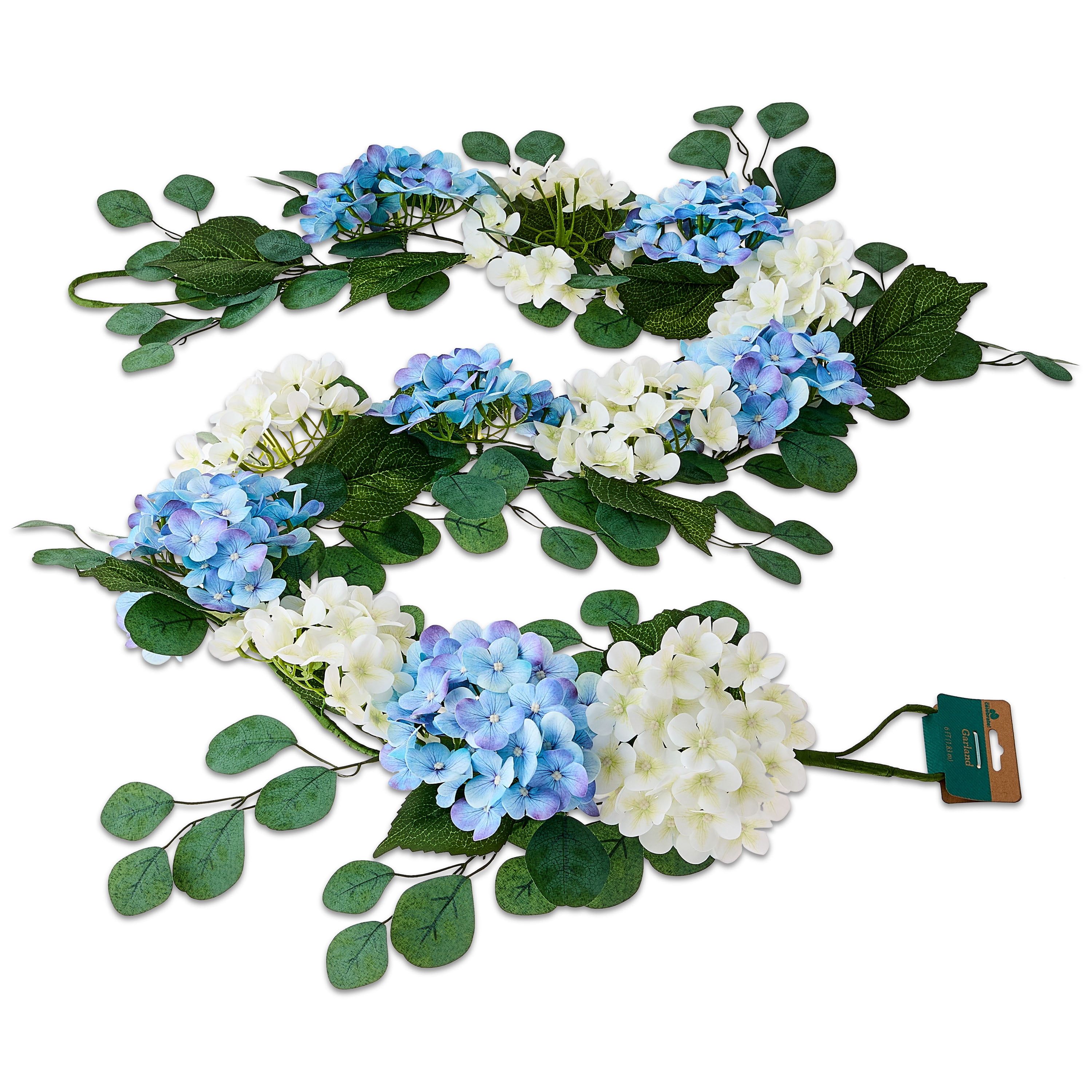 Hydrangea Garland, Blue and Cream, 6', Easter by Way To Celebrate