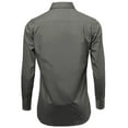 thumbnail image 3 of Men's Classic Fit Long Sleeve Wrinkle Resistant Button Down Premium Dress Shirt (Dark Gray,3XL), 3 of 4