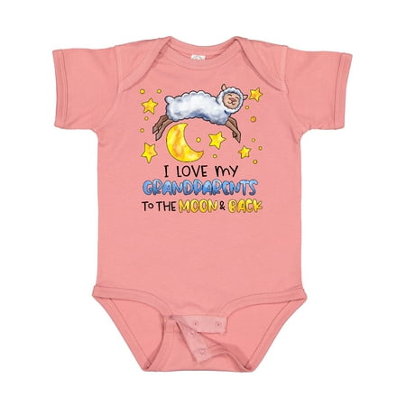 

Inktastic I Love My Grandparents to the Moon and Back Cute Sheep Gift Baby Boy or Baby Girl Bodysuit