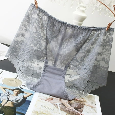 Womens Panties Wicking Lace Sexy Triangle Low Waist Big Size Hollow Transparent Summer Hot Panties No Show Decent Coverage: Underwear