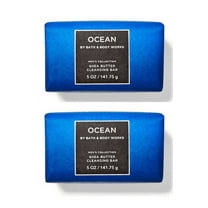 2 Pack Bath and Body Works- Ocean Men's Collection- Shea Butter Cleansing Bar 5 oz