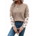 thumbnail image 2 of Women'S Floral Pattern Crewneck Long Sleeve Drop Shoulder Sweaters Pullover Tops S, 2 of 9