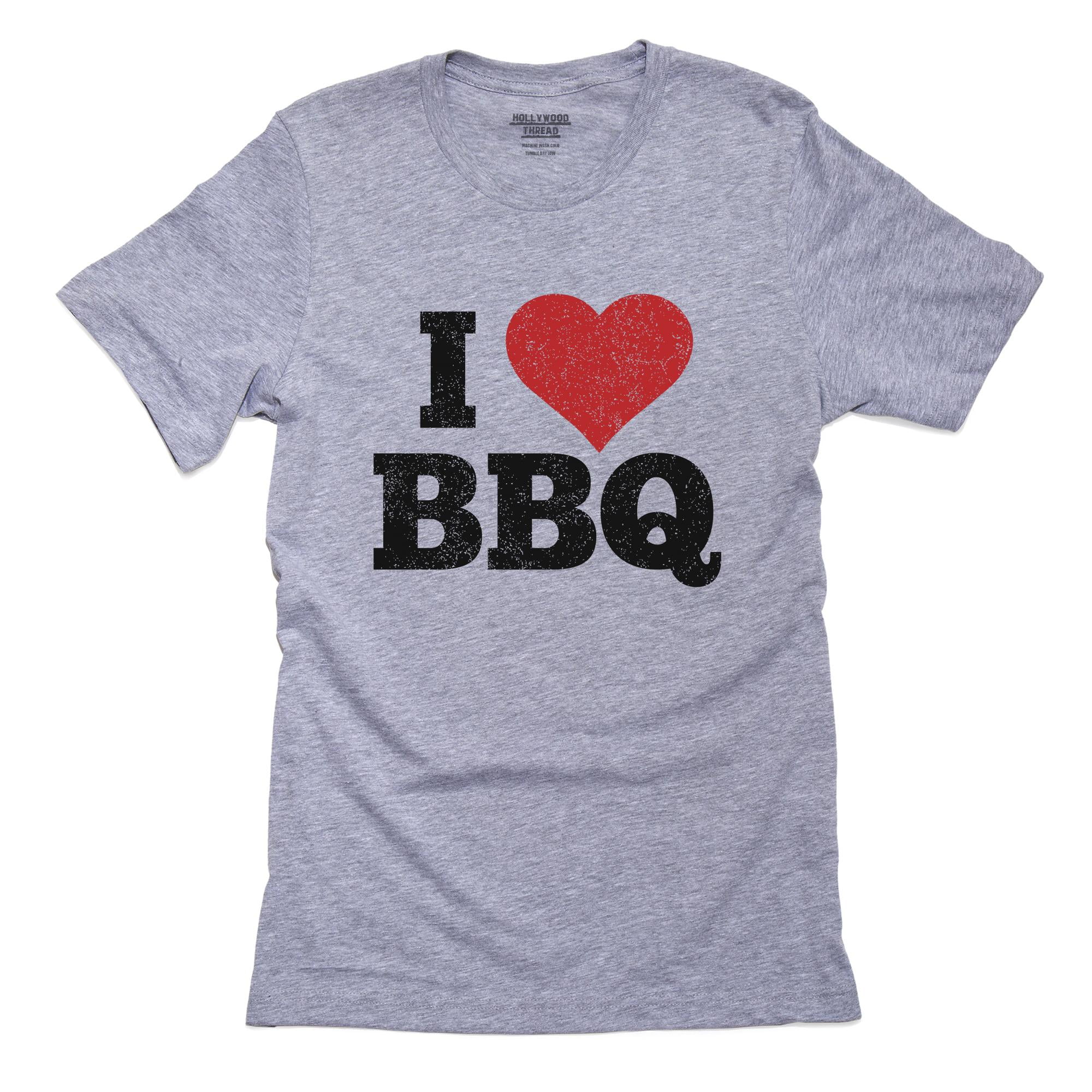 Bedenken regeling Oranje I Love BBQ With Classic Large Red Heart Men's Grey T-Shirt - Walmart.com