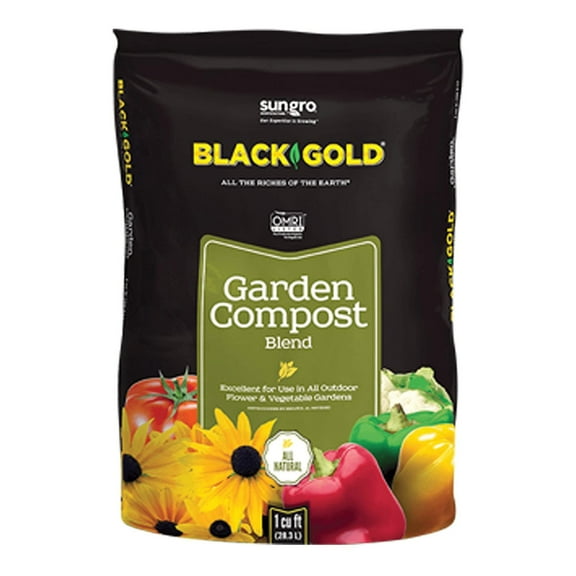 SunGro Black Gold Natural and Organic Garden Compost Blend Potting Mix, 1 Cu Ft