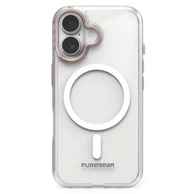 Funda Case PUREGEAR Slimshell Plus Mag para iPhone 16 PLUS Transp Rosa
