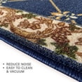 thumbnail image 5 of Custom Size Runner Rug Fleur De Lis French Design Navy Color 26 or 31 inch Wide Pick Your Length Non-Slip Rubber Backing Stair Runner, 5 of 6
