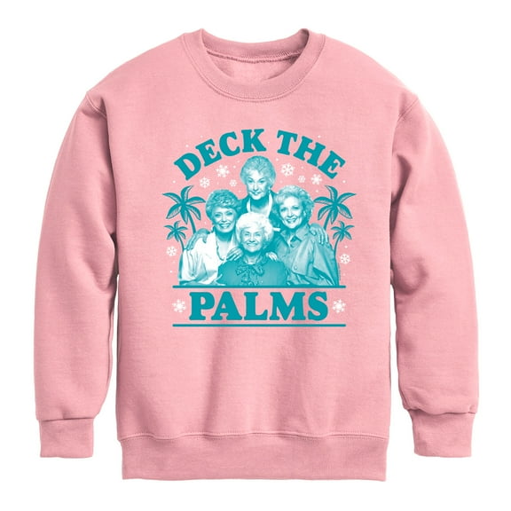 Golden Girls - Deck The Palms Pink Shirts Only - Toddler And Youth Crewneck Fleece Sweatshirt