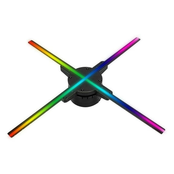 Updating 50CM 4 Fan Hologram Fan Light With Wifi Control 3D Hologram Advertising Display LED Fan Holographic Imaging For Holiday ,Holographic Video Projector