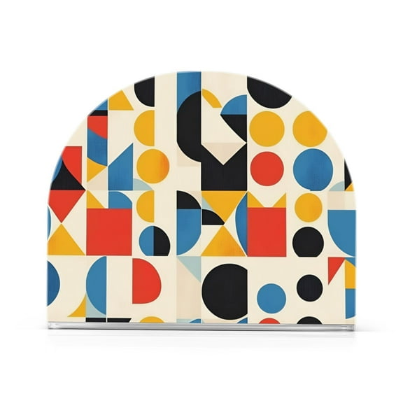 Yayeee Napkin Holder for Table Kitchen Paper Tissue Organization, Blue Geometric